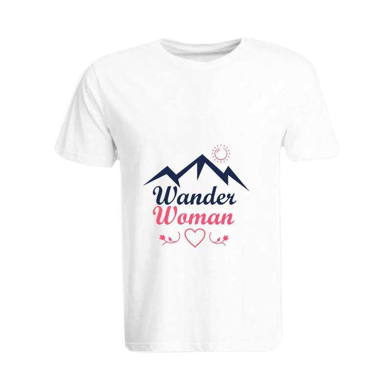 

BYFT (White) Printed Cotton T-shirt (Wander women) Personalized Round Neck T-shirt For Women (Small)-Set of 1 pc-190 GSM