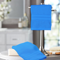 BYFT Home Trendy (Blue) Premium Hand Towel  (50 x 90 Cm - Set of 1) 100% Cotton Highly Absorbent, High Quality Bath linen with Striped Dobby 550 Gsm