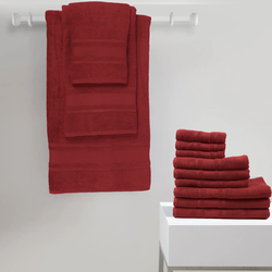 BYFT Home Castle (Maroon) Premium Hand Towel  (50 x 90 Cm - Set of 4) 100% Cotton Highly Absorbent, High Quality Bath linen with Diamond Dobby 550 Gsm