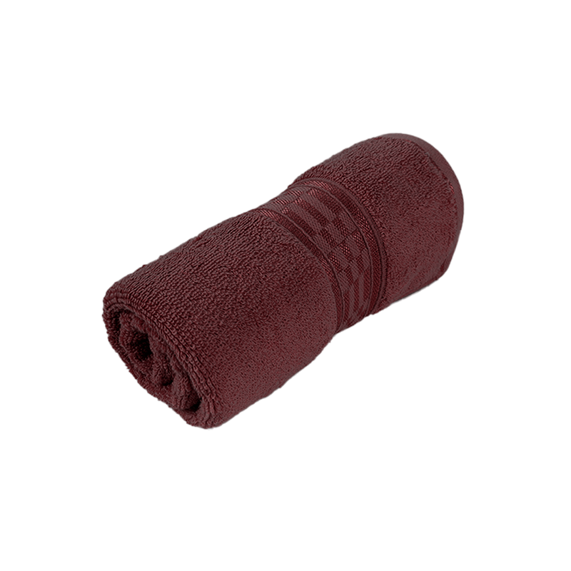 BYFT Home Ultra (Burgundy) Premium Hand Towel  (50 x 90 Cm - Set of 1) 100% Cotton Highly Absorbent, High Quality Bath linen with Checkered Dobby 550 Gsm