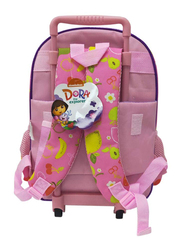 Dora 14-Inch Double Handle Trolley School Bag for Girls, Pink