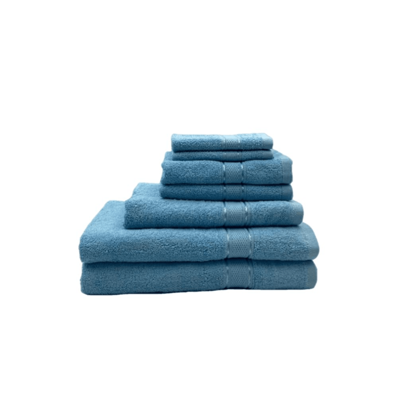 Daffodil(Light Blue)100% Cotton Premium Bath Linen Set(2 Face,2 Hand,2 Adult & 1 Kids Bath Towels with 2 Adult & 1,6yr Kids Bathrobe)Super Soft,Quick Dry & Highly Absorbent Family Pack of 10Pc