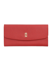Jafferjees Forget Me Not Leather Tri-Fold Wallet for Women, Red