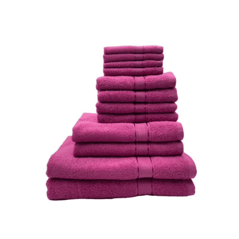 Daffodil(Fuchsia Pink)100% Cotton Premium Bath Linen Set(4 Face,4 Hand,2 Adult & 2 Kids Bath Towels with 2 Adult & 2,8yr Kids Bathrobe)Super Soft,Quick Dry & Highly Absorbent Family Pack of 16Pc