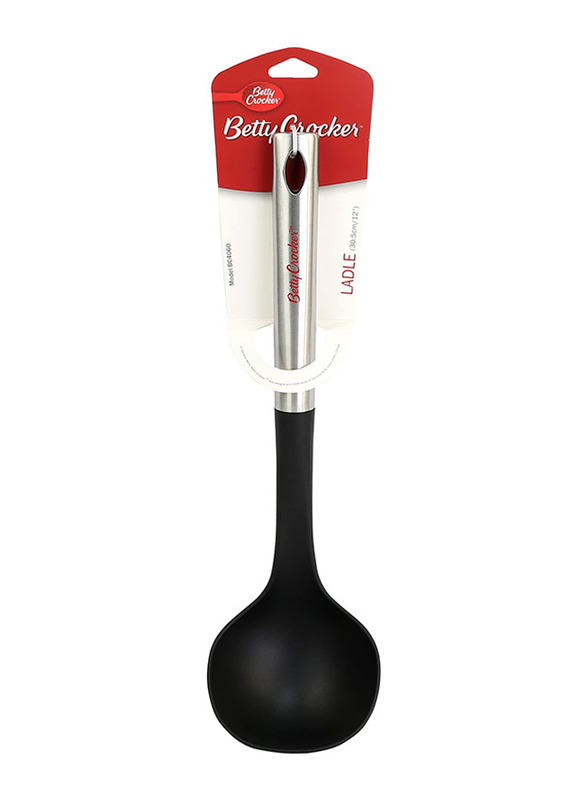 Betty Crocker Nylon Ladle with Stainless Steel Handle, BC4060, Black