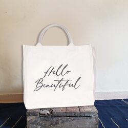 BYFT Unlaminated Natural Canvas Bag (Hello Beautiful)