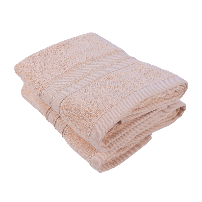 BYFT Home Trendy (Cream) Premium Hand Towel  (50 x 90 Cm - Set of 2) 100% Cotton Highly Absorbent, High Quality Bath linen with Striped Dobby 550 Gsm