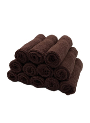 BYFT 12-Piece Daffodil 100% Cotton Washcloth, 30 x 30cm, Brown