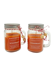 BYFT Home Fragrances Jar Candles for Relaxation with Strawberry Scent, 2 x 180g, Orange