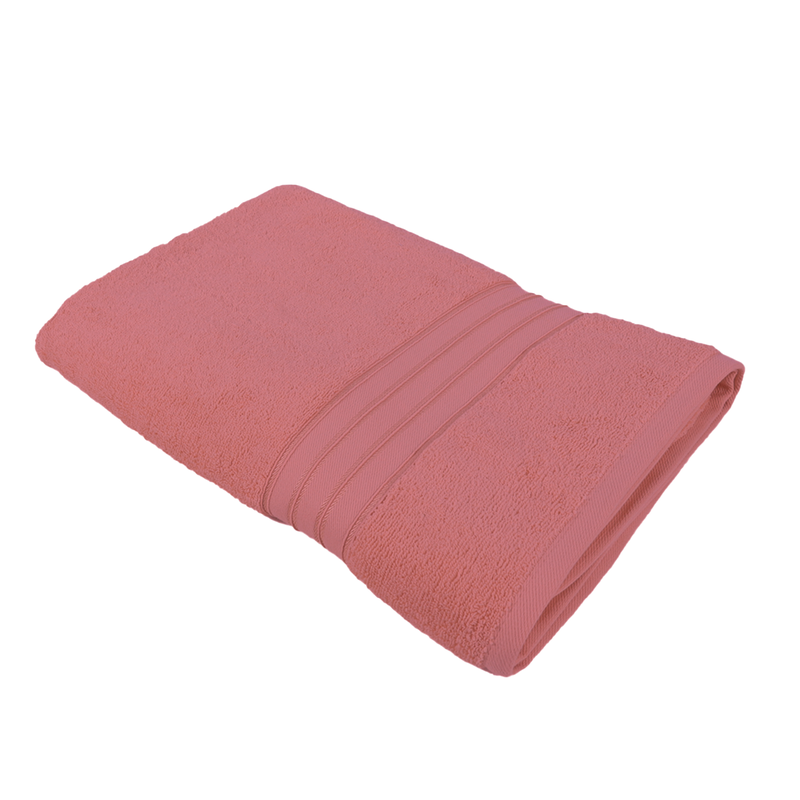 BYFT Home Trendy (Pink) Premium Bath Towel  (70 x 140 Cm - Set of 1) 100% Cotton Highly Absorbent, High Quality Bath linen with Striped Dobby 550 Gsm