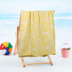 BYFT Jacquard Beach Towel 86 x 162 Cm 390 Gsm Lemon Cotton Set of 1