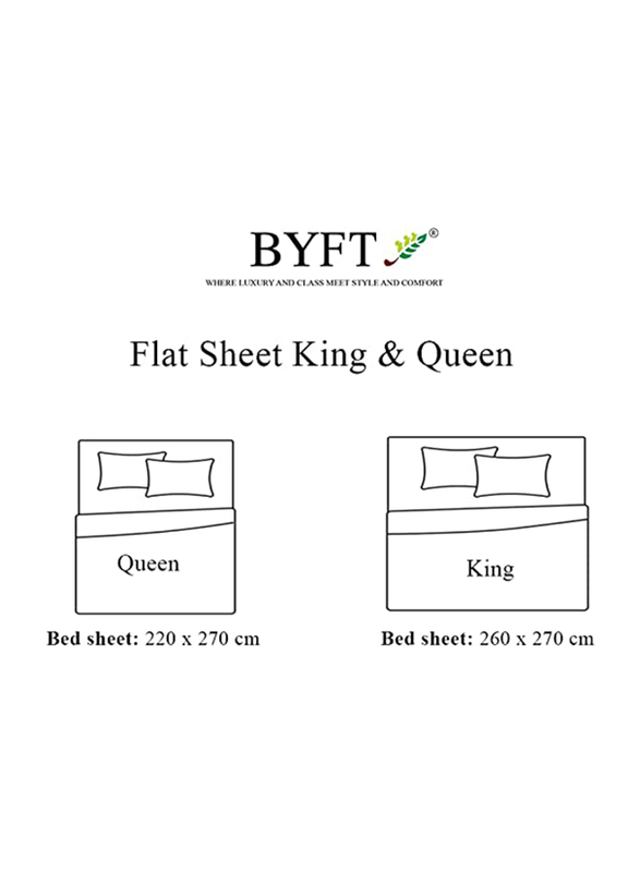 BYFT Tulip 100% Cotton Satin Stripe Flat Bed Sheet, 300 Tc, 1cm, 220 x 280cm, Queen, Dark Brown