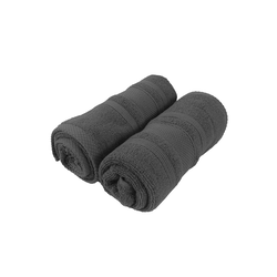 BYFT Home Castle (Grey) Premium Hand Towel  (50 x 90 Cm - Set of 2) 100% Cotton Highly Absorbent, High Quality Bath linen with Diamond Dobby 550 Gsm