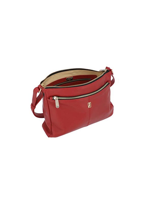 Jafferjees The Coneflower Leather Cross Body Bag for Women, Red