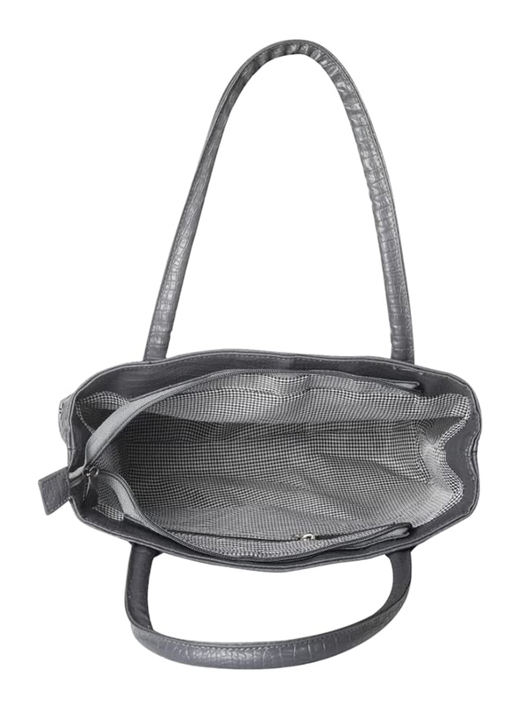 Mounthood Aradia Leather Hand/Shoulder Bag for Women, Grey