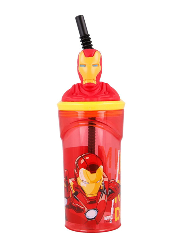 

Disney 360ml Avengers Comic Heroes Iron Man 3D Figurine Tumbler, Red