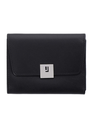 Jafferjees Fuschia Leather Bi-Fold Wallet for Women, Black