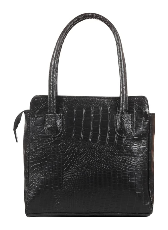 Mounthood Anat Leather Hand/Shoulder Bag for Women, Black
