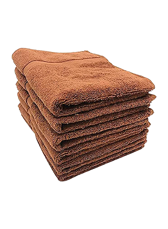 Hand Towel 40x75cm - Brown - 100% Cotton - BYFT Camellia - Pack of 6