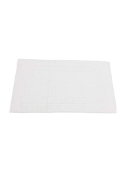 BYFT 2-Piece Magnolia 100% Cotton Bath Mat Towel Set, 50 x 80cm, White