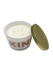 BYFT Kind Jar Candle with Iconic Design & Cedar wood Mandarin Scent, 425g, White