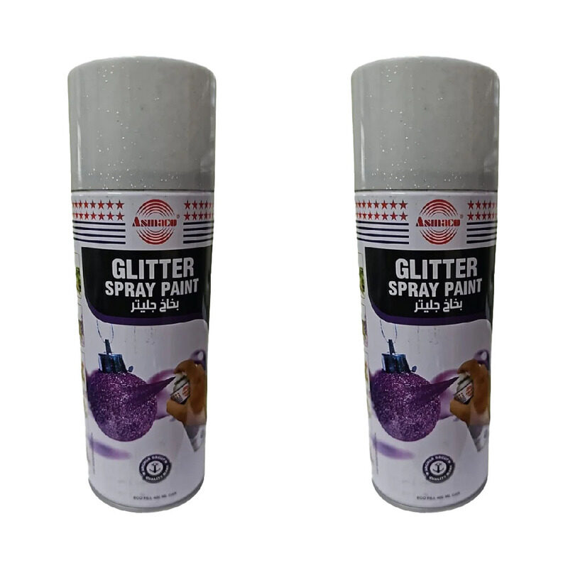 

Asmaco Glitter Spray Paint - White - 400 Ml - Set of 02