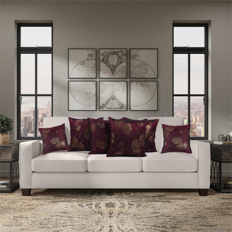 BYFT Golden Rose Burgundy 16 x 16 Inch Decorative Cushion & Cushion Cover Set of 2