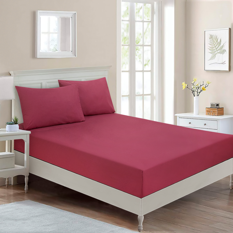 

BYFT Home Design Single Fitted Sheet 90 x 200 Cm 1 Pillow Cover 50 x 80 Cm All Around Elastic Palmyre 100% Cotton Set of 2