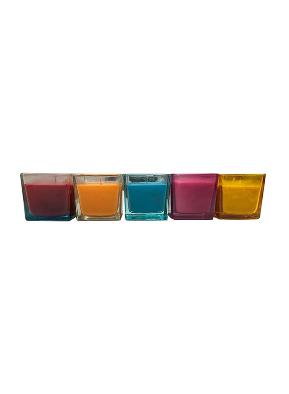 BYFT Orange Scent Square Jar Candle, Orange