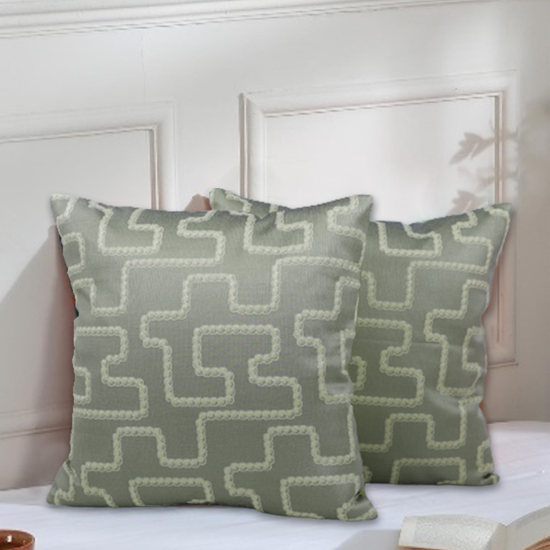 BYFT Maze Green 16 x 16 Inch Decorative Cushion Cover Set of 2