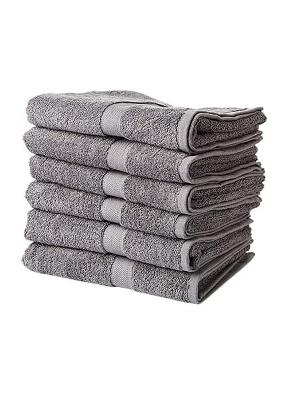 BYFT Camellia Hand Towel Set, 6 Piece, Grey
