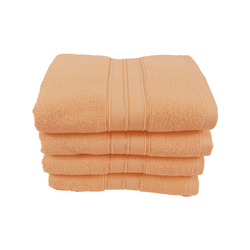 BYFT Home Trendy (Peach) Premium Hand Towel  (50 x 90 Cm - Set of 4) 100% Cotton Highly Absorbent, High Quality Bath linen with Striped Dobby 550 Gsm