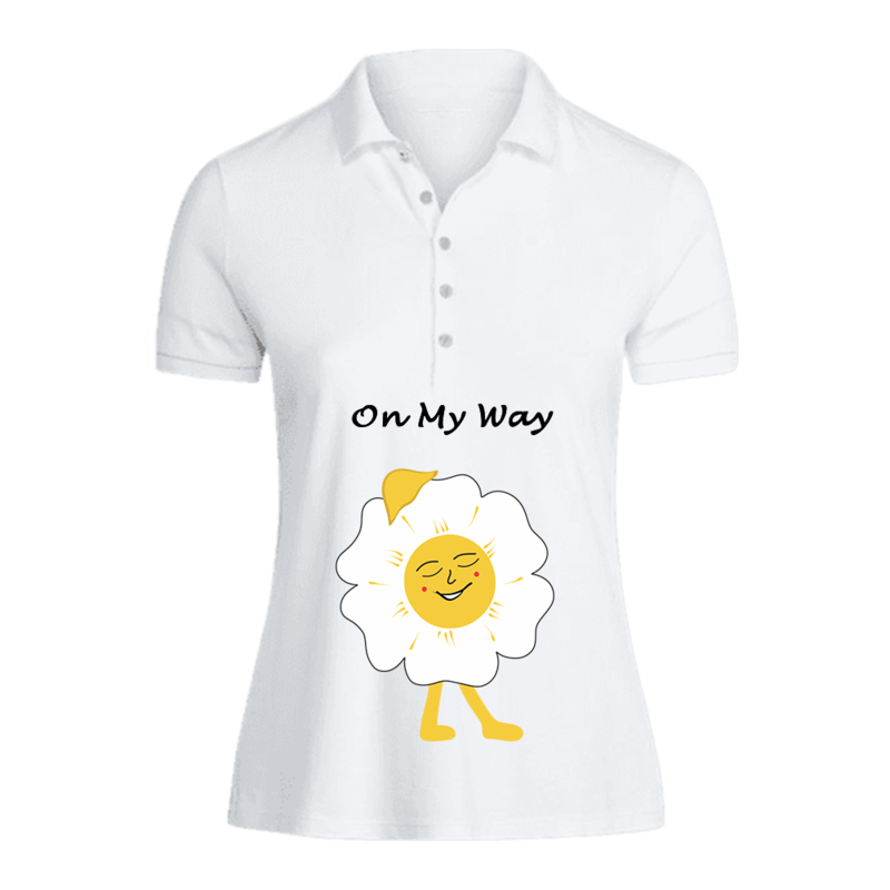 

BYFT (White) Printed Cotton T-shirt (On my way Daisy) Personalized Polo Neck T-shirt For Women (XL)-Set of 1 pc-220 GSM