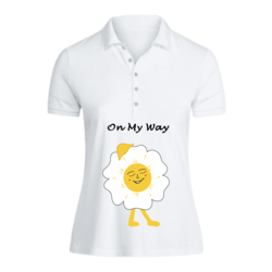 BYFT (White) Printed Cotton T-shirt (On my way Daisy) Personalized Polo Neck T-shirt For Women (XL)-Set of 1 pc-220 GSM