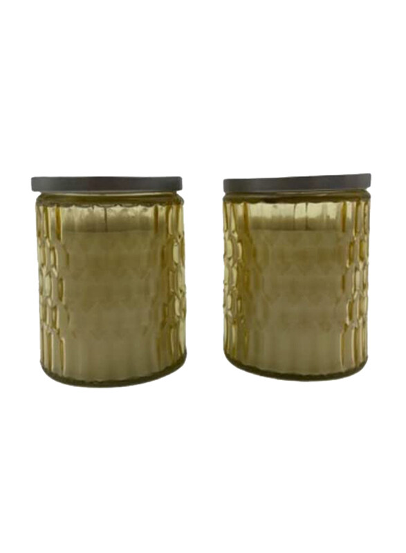 

BYFT Home Fragrances Colored Candles for Relaxation with Vanilla Coconut Scent, 2 x 255g, Yellow