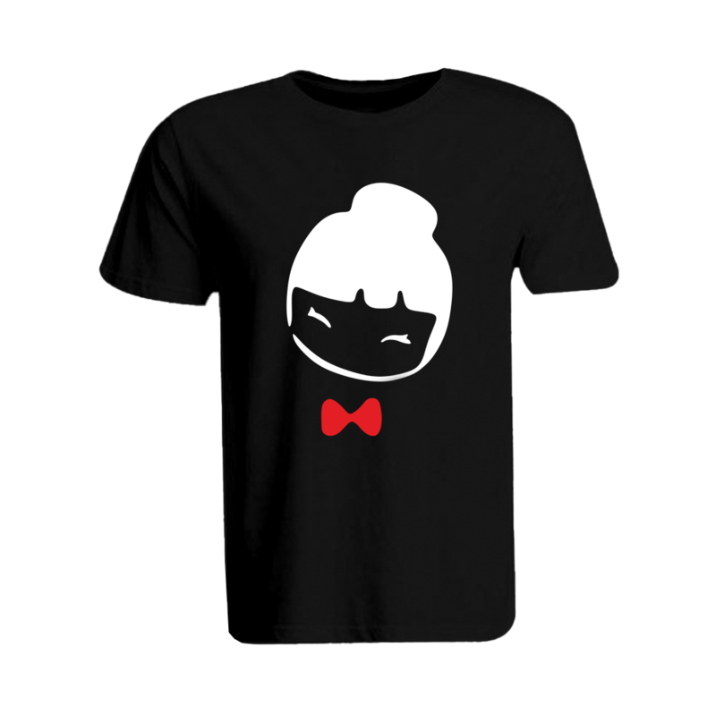 BYFT (Black) Printed Cotton T-shirt (Chinese Doll) Personalized Round Neck T-shirt For Women (XL)-Set of 1 pc-190 GSM