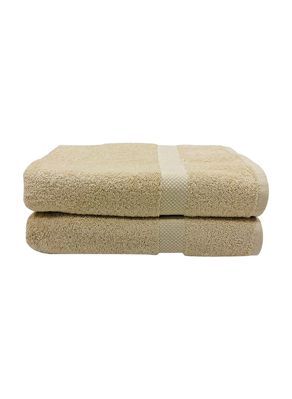 BYFT Gardenia 100% Cotton Hand Towel Set, 2 Piece, Beige