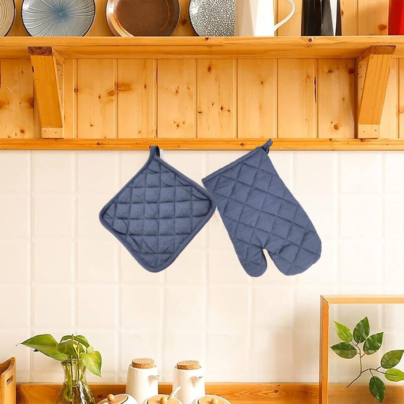 BYFT Orchard Gloves and Pot holder- Denim Blue