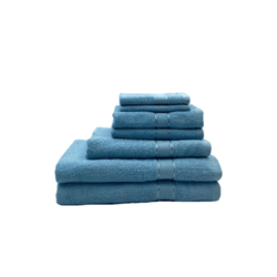 Daffodil(Light Blue)100% Cotton Premium Bath Linen Set(2 Face,2 Hand,2 Adult & 1 Kids Bath Towels with 2 Adult & 1,10yr Kids Bathrobe)Super Soft,Quick Dry & Highly Absorbent Family Pack of 10Pc
