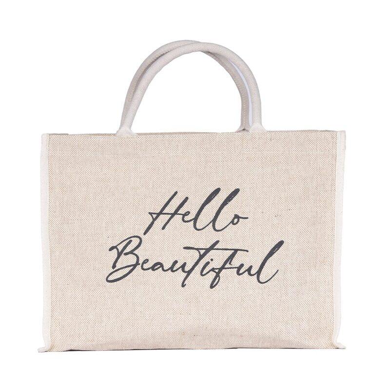 BYFT Natural Jute bag shopper (Hello Beautiful)