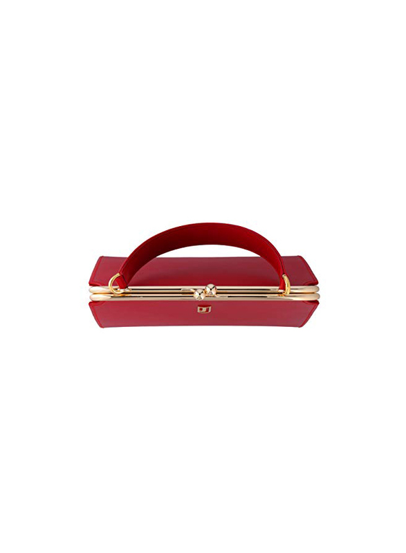 Jafferjees The Sukan Leather Satchel Handbag for Women, Red