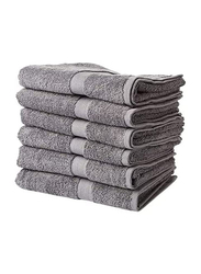 Hand Towel 50x100cm - Grey - 100% Cotton - BYFT Camellia - Pack of 6