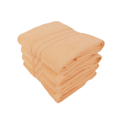 BYFT Home Trendy (Peach) Premium Hand Towel  (50 x 90 Cm - Set of 4) 100% Cotton Highly Absorbent, High Quality Bath linen with Striped Dobby 550 Gsm