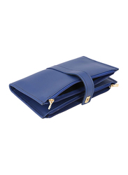 Jafferjees Cosmos Leather Bi-Fold Wallet Unisex, Blue