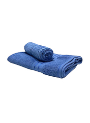 BYFT Daffodil 100% Cotton Bath and Hand Towel Set, 2 Piece, Blue