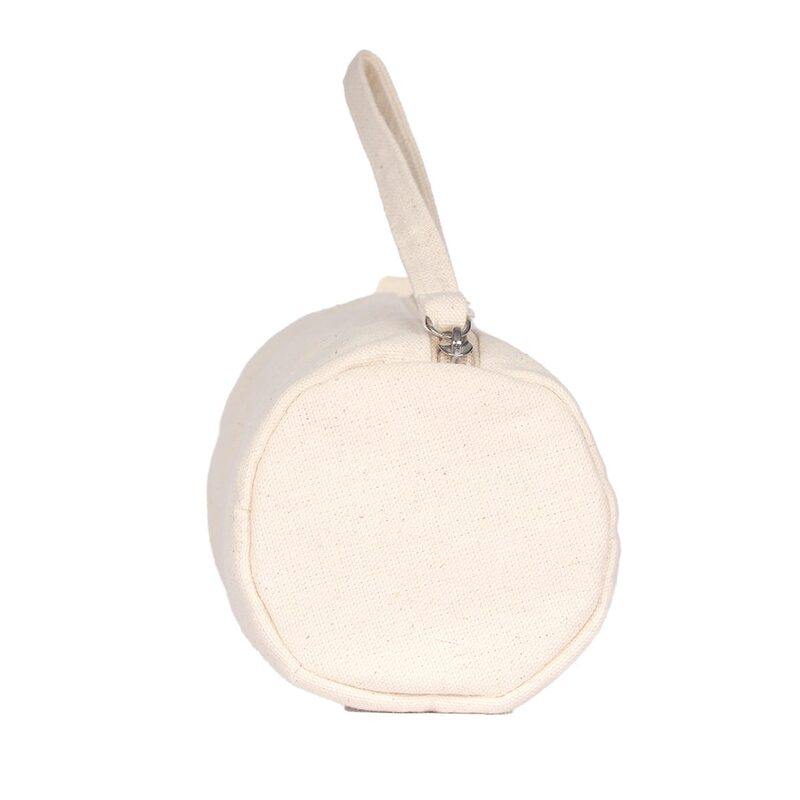 BYFT Natural Canvas Round Gusset Cosmetic Purse