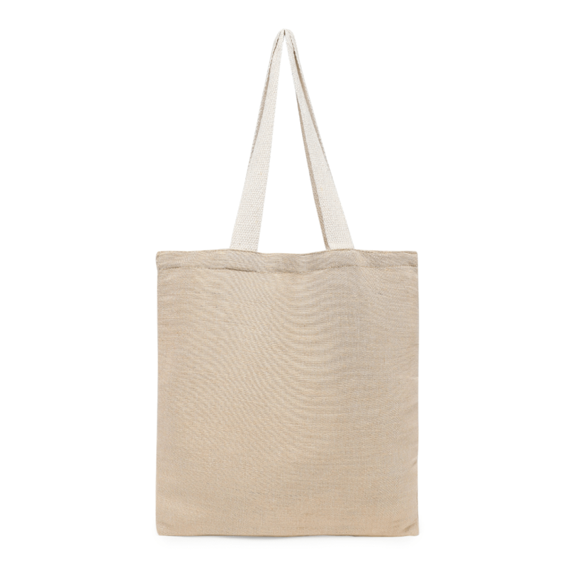 BYFT Unlaminated Juco Tote Bags (Natural) Reusable Eco Friendly Shopping Bag (35.56 x 40.64 Cm) Set of 1 Pc