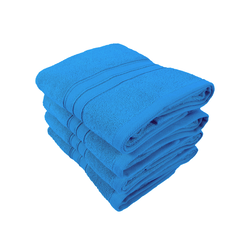 BYFT Home Trendy (Blue) Premium Hand Towel  (50 x 90 Cm - Set of 4) 100% Cotton Highly Absorbent, High Quality Bath linen with Striped Dobby 550 Gsm