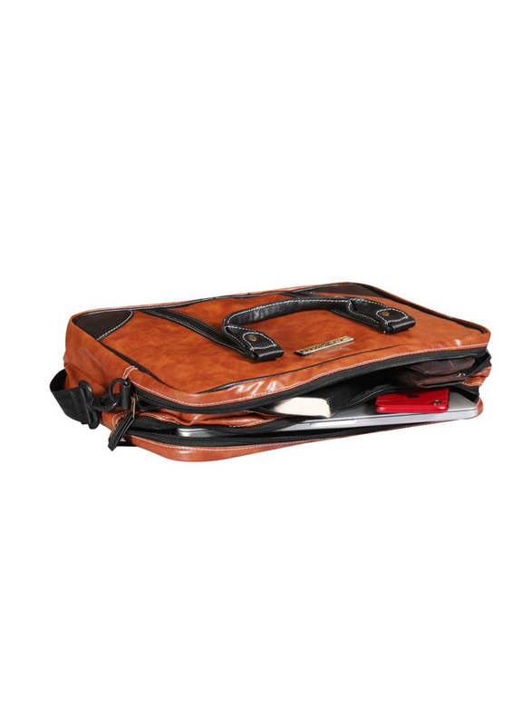 Mounthood 15-inch Laptop Messenger Bag with Handle, Priam Tan/Black