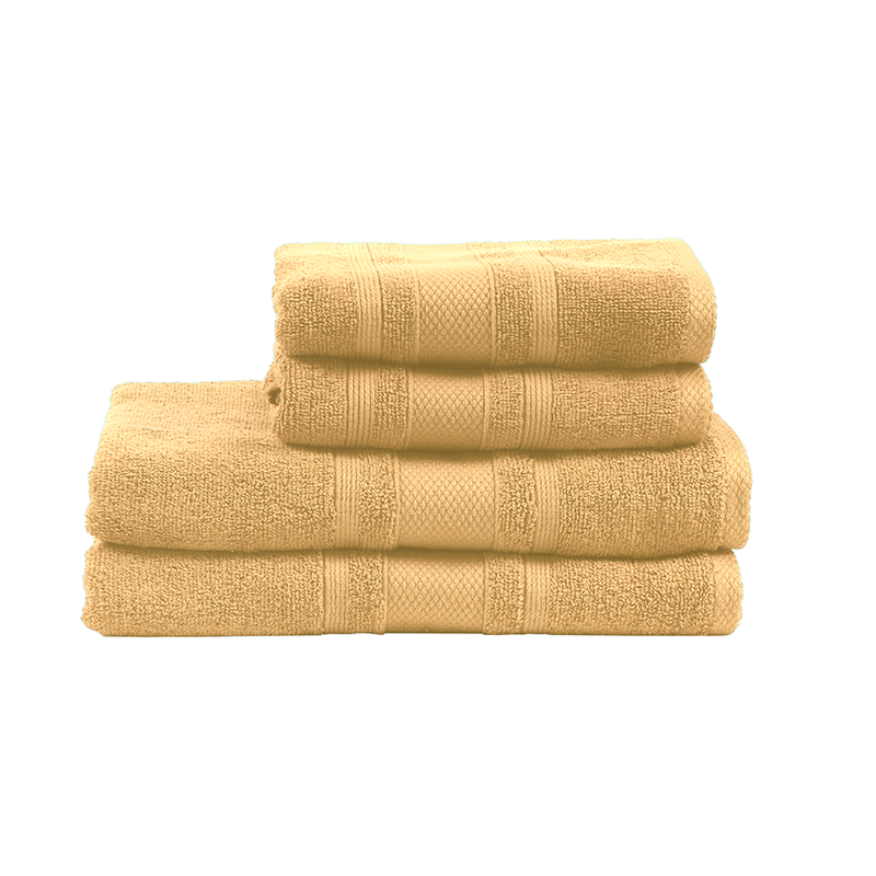 BYFT Home Castle (Cream) 2 Hand Towel (50 x 90 Cm) & 2 Bath Towel (70 x 140 Cm) 100% Cotton Highly Absorbent, High Quality Bath linen with Diamond Dobby 550 Gsm Set of 4